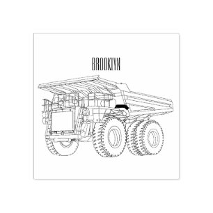 Carimbo De Borracha ilustração de caminhão basculante de desenho anima