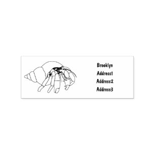 Carimbo De Borracha Ilustração de cartoon de caranguejo eremita