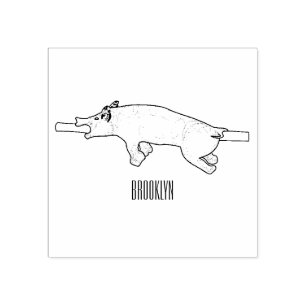 Carimbo De Borracha Ilustração de desenho animado assado/assado porcin