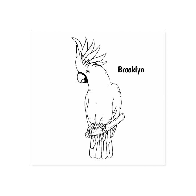 Carimbo De Borracha Ilustração de desenho animado de ave-coquetel com  (Impressão)