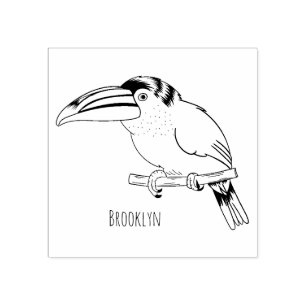 Carimbo De Borracha Ilustração de desenho animado de aves do caracari