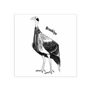Carimbo De Borracha Ilustração de desenho animado de aves guineafowl v