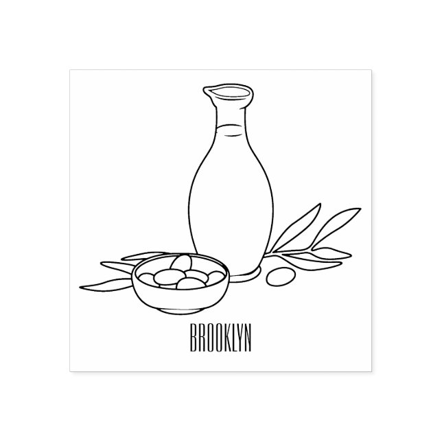 Carimbo De Borracha Ilustração de desenho animado de azeite (Impressão)