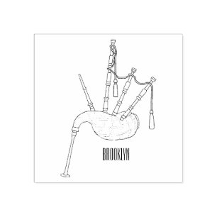 Carimbo De Borracha Ilustração de desenho animado de Bagpipe