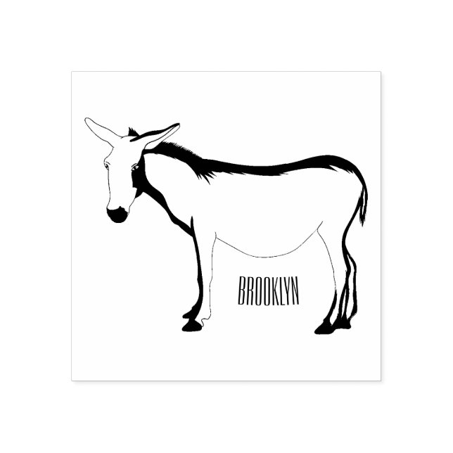 Carimbo De Borracha Ilustração de desenho animado de burro  (Impressão)