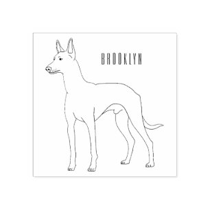 Carimbo De Borracha Ilustração de desenho animado de cão aficionado po