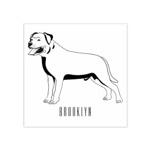 Carimbo De Borracha ilustração de desenho animado de cão Rottweiler
