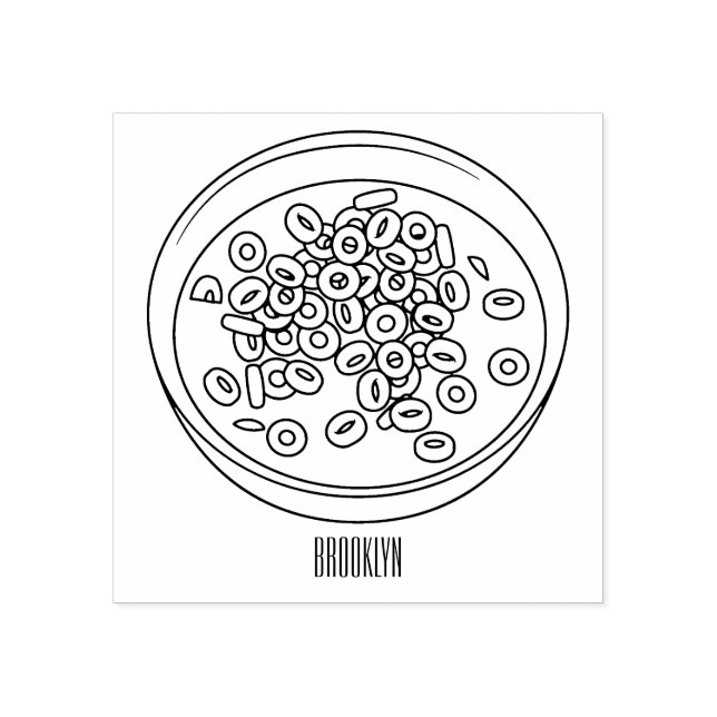 Carimbo De Borracha Ilustração de desenho animado de cereais (Impressão)