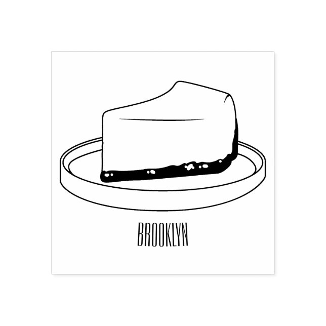 Carimbo De Borracha Ilustração de desenho animado de Cheesecake (Impressão)