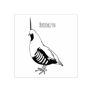 Carimbo De Borracha Ilustração de desenho animado de codorniz de monta