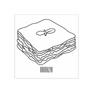 Carimbo De Borracha Ilustração de desenho animado de Lasagna