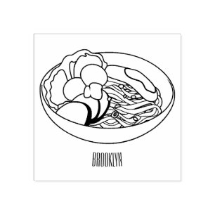 Carimbo De Borracha Ilustração de desenho animado de macarrão