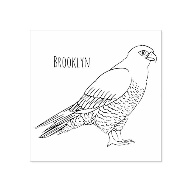 Carimbo De Borracha Ilustração de desenho animado de pássaros falcões  (Impressão)