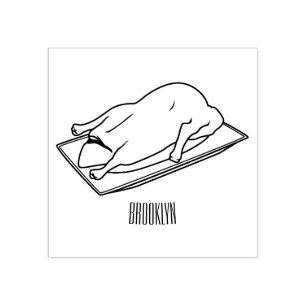 Carimbo De Borracha Ilustração de desenho animado de patos-de-porco