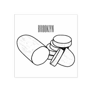 Carimbo De Borracha Ilustração de desenho animado de pepino