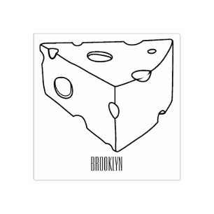 Carimbo De Borracha Ilustração de desenho animado de queijo