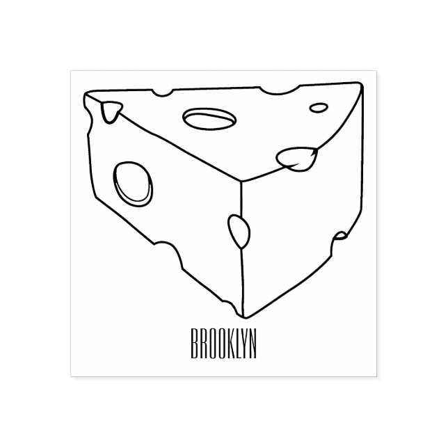 Carimbo De Borracha Ilustração de desenho animado de queijo (Impressão)