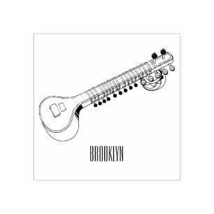 Carimbo De Borracha Ilustração de desenho animado de violão