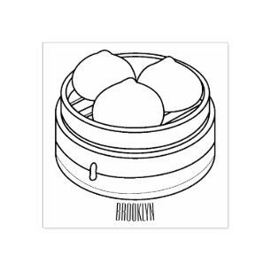 Carimbo De Borracha Ilustração de desenho animado Dim sum