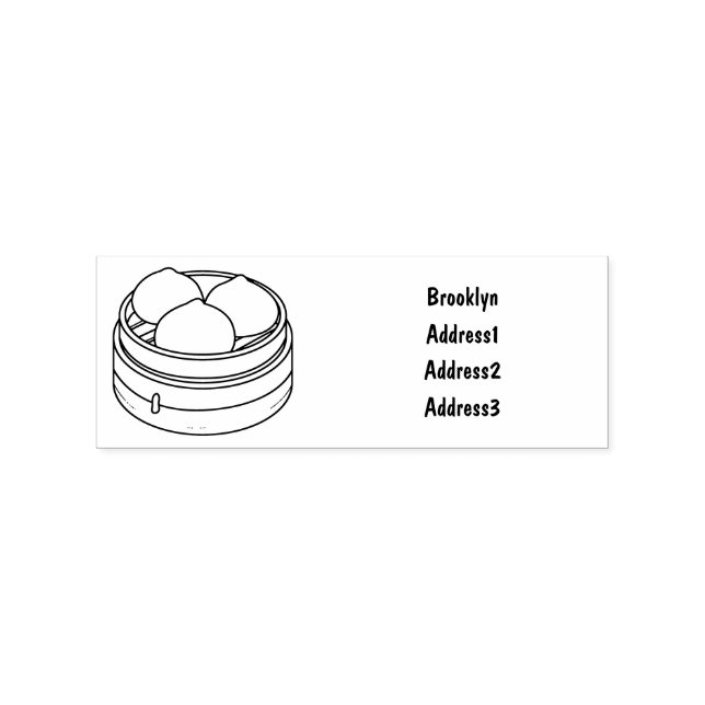 Carimbo De Borracha Ilustração de desenho animado Dim sum (Impressão)