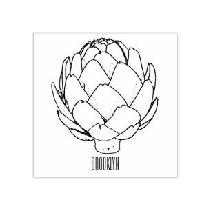 Carimbo De Borracha Ilustração de desenho animado do Artichoke