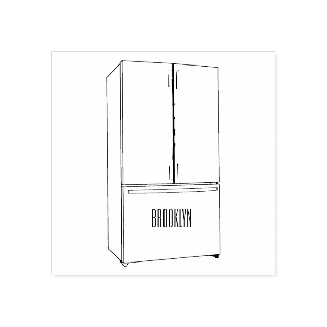 Carimbo De Borracha Ilustração de desenho animado do frigorífico franc (Impressão)