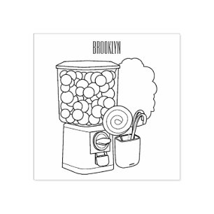 Carimbo De Borracha Ilustração de desenho animado doce