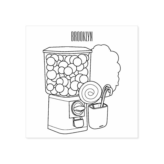 Carimbo De Borracha Ilustração de desenho animado doce (Impressão)