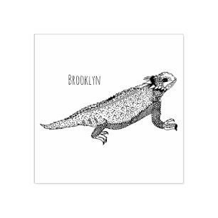 Carimbo De Borracha Ilustração de desenho de lagarto com horda-regal