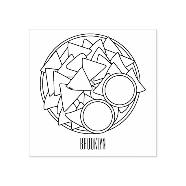 Carimbo De Borracha Ilustração de desenho de Nachos (Impressão)