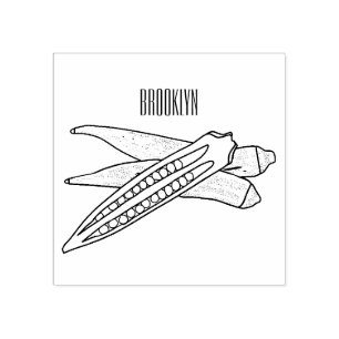 Carimbo De Borracha Ilustração de desenho de Okra