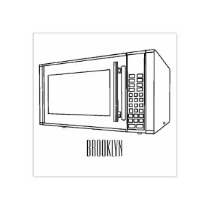 Carimbo De Borracha Ilustração de desenho em micro-ondas