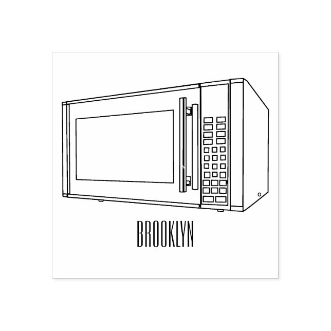 Carimbo De Borracha Ilustração de desenho em micro-ondas (Impressão)