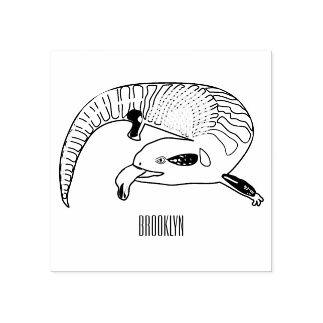 Carimbo De Borracha Ilustração de desenho em tons azuis (Impressão)