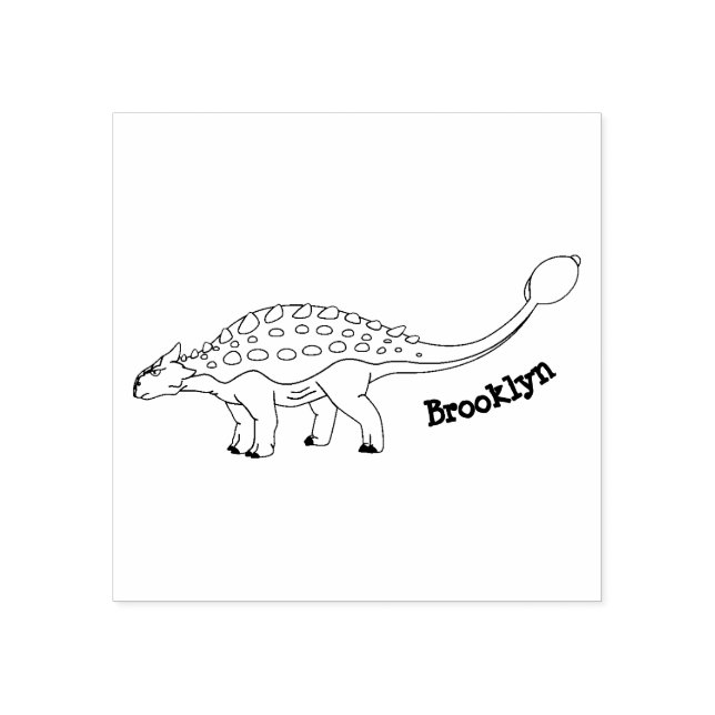 Carimbo De Borracha Ilustração de dinossauro blindado Ankylosaurus (Impressão)