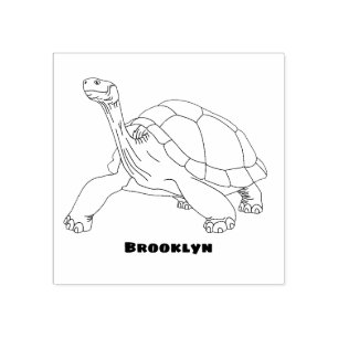 Carimbo De Borracha Ilustração de tartaruga terrestre das Galápagos