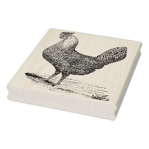 Carimbo De Borracha Ilustração de Vintage de Rooster - Virado para a E
