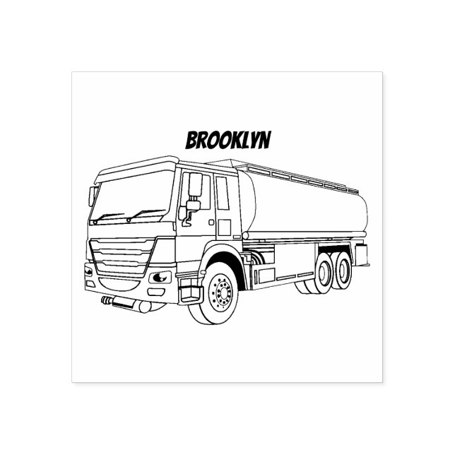 Carimbo De Borracha Ilustração do desenho animado do transporte de cam (Impressão)