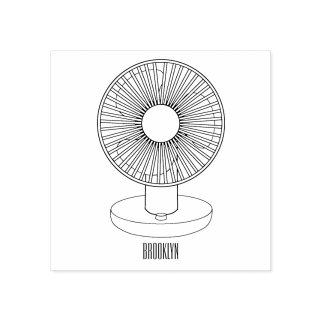 Carimbo De Borracha Ilustração do desenho do ventilador (Impressão)
