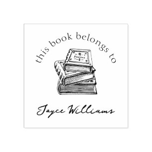 Carimbo De Borracha Ilustração Vintage Este Livro Pertence A Personali