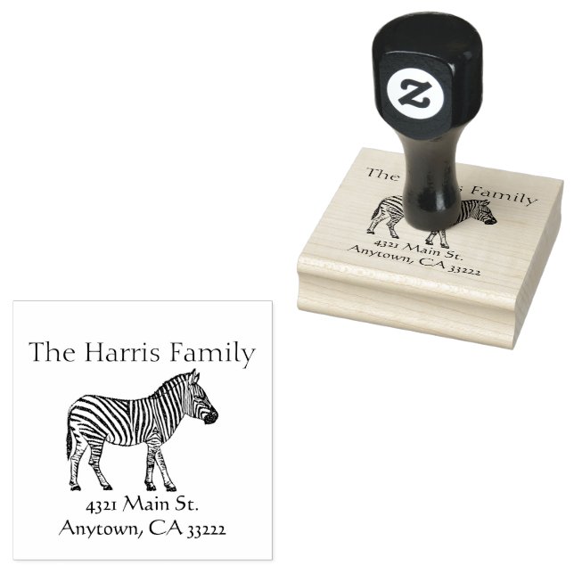 Carimbo De Borracha Ilustração Zebra Personalizada (Carimbado)