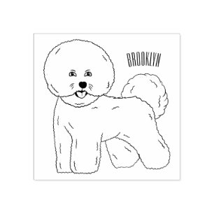 Carimbo De Borracha Imagem de desenho animado de cachorro de frise de 
