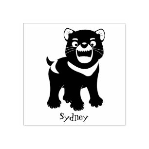 Carimbo De Borracha Imagem de desenho animado do demônio da Tasmânia, 