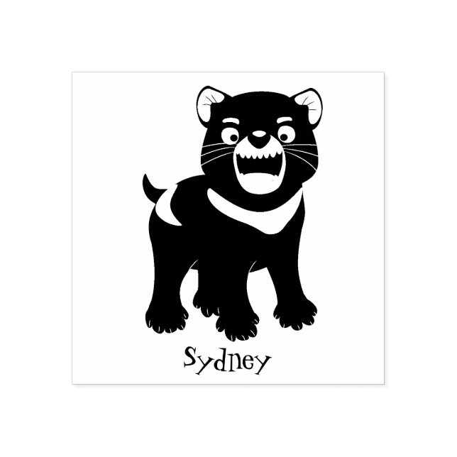 Carimbo De Borracha Imagem de desenho animado do demônio da Tasmânia,  (Impressão)