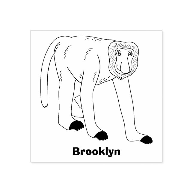 Carimbo De Borracha Imagem de desenhos animados de macacos (Impressão)