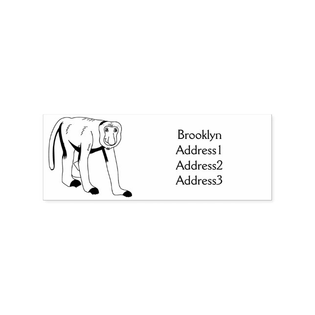 Carimbo De Borracha Imagem de desenhos animados de macacos (Impressão)