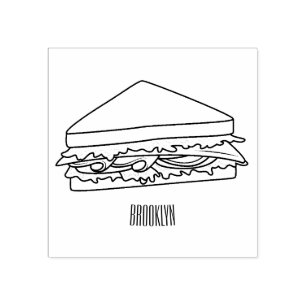 Carimbo De Borracha Imagem de desenhos em Sandwich