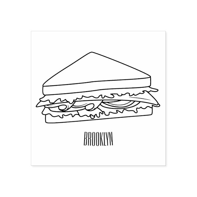Carimbo De Borracha Imagem de desenhos em Sandwich (Impressão)