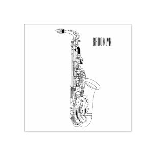Carimbo De Borracha Imagem de desenhos saxofônicos