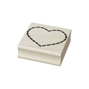 Carimbo De Borracha Imagem de ilustração em forma de coração em cadeia